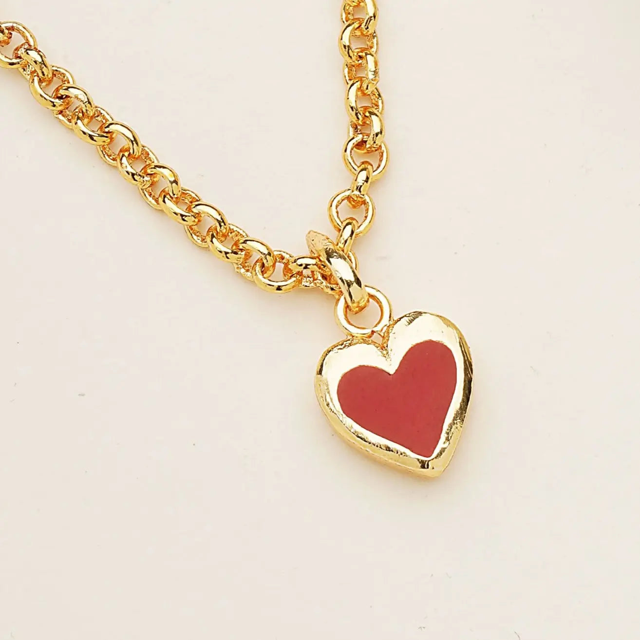 22kt Gold Plated Red Heart Necklace My Store