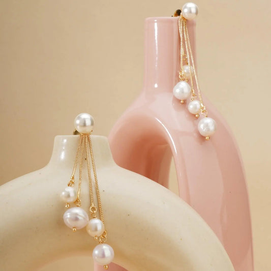 Detachable Extended Pearl Earrings Cackle With Love