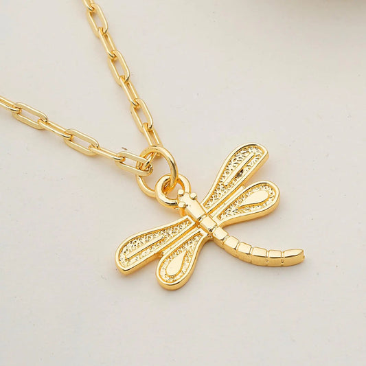 Dragonfly Charm Necklace Cackle With Love