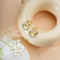 Dual Plated Circular Linked Earrings Cackle With Love