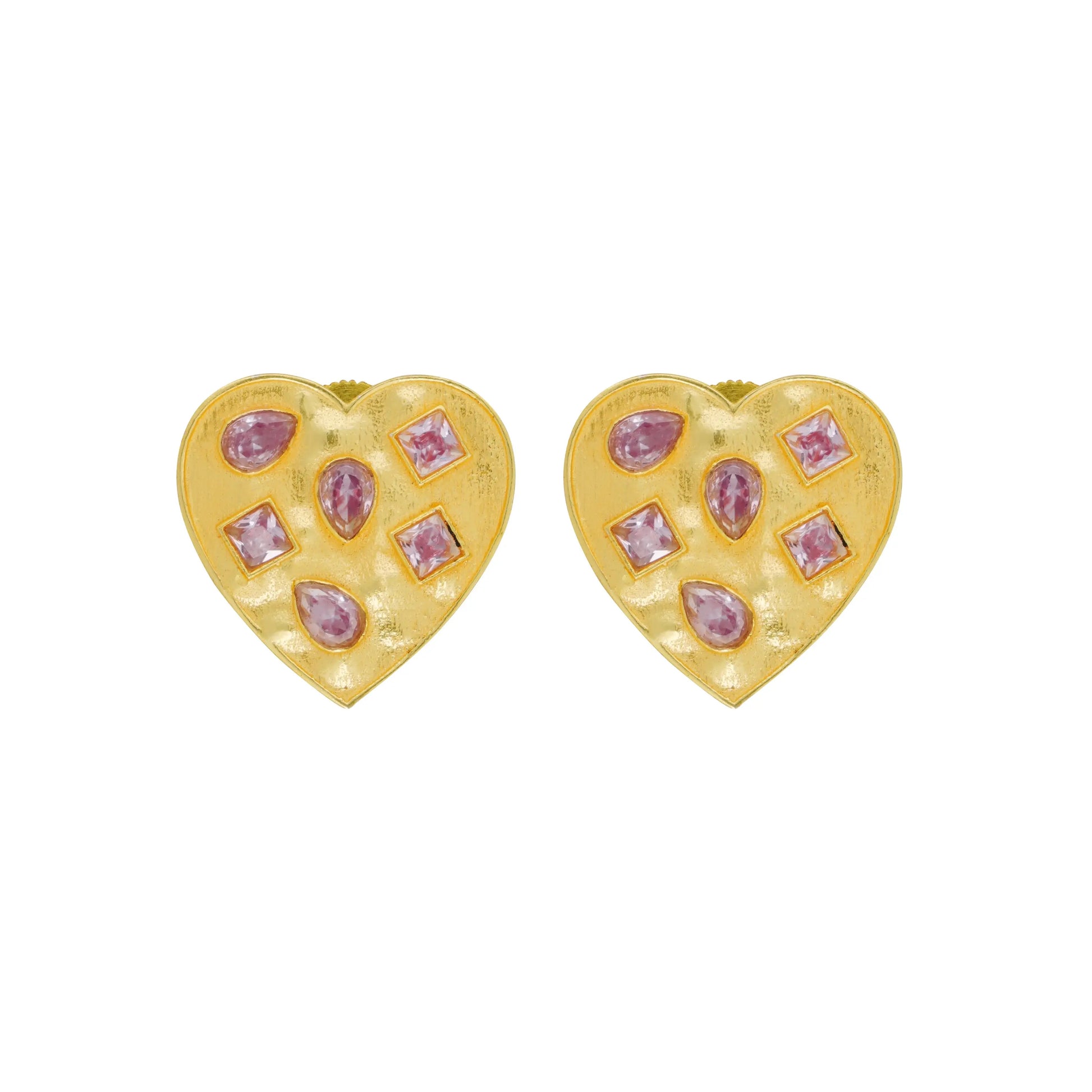 Embellished Heart Earrings My Store