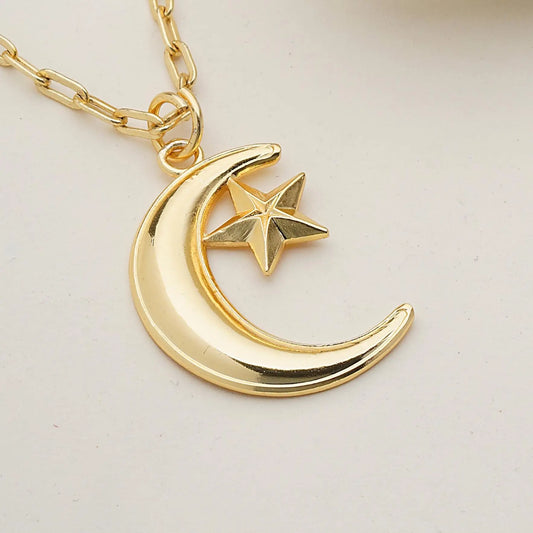 Moon Star Charm Necklace Cackle With Love