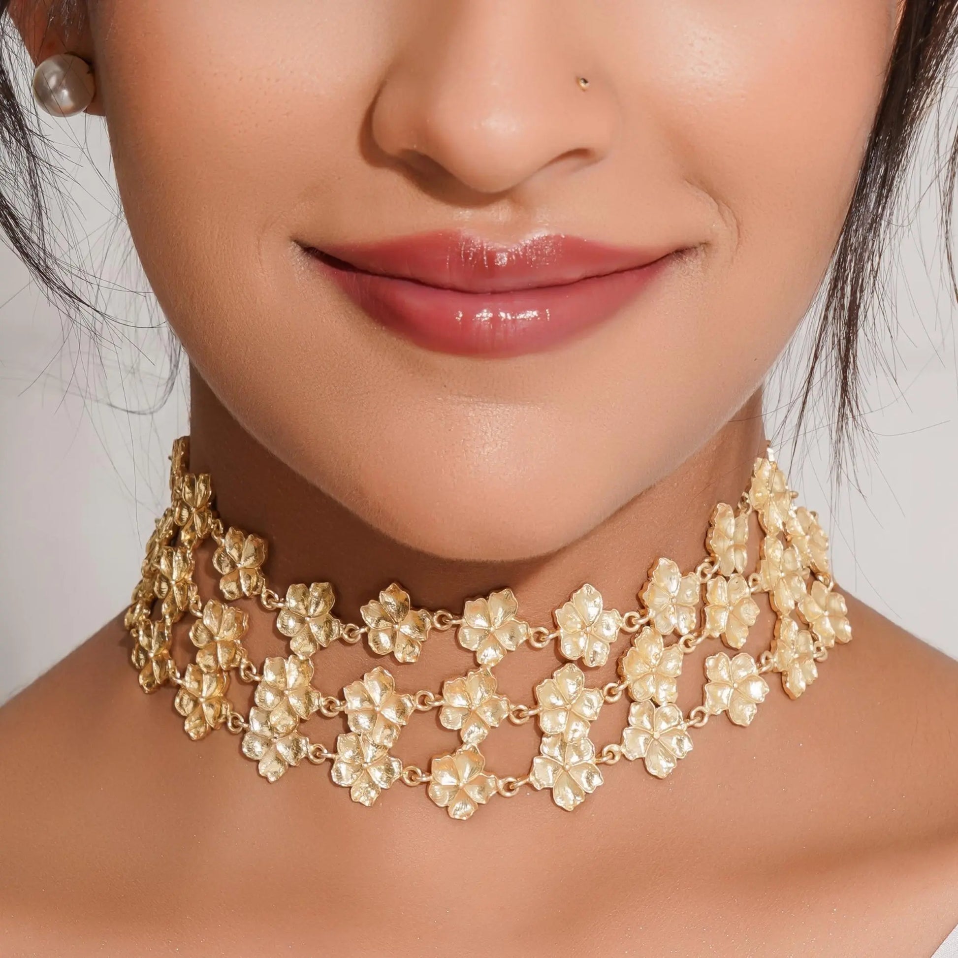 Hoori Triple Layer Necklace/Sheeshpatti Cackle With Love