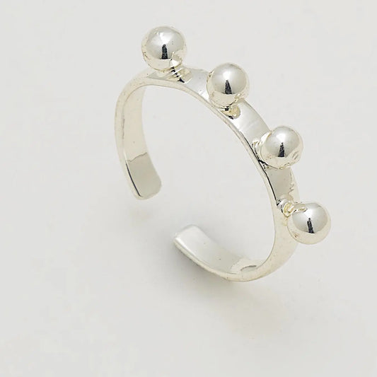 Silver Minimal Ball Ring Cackle With Love