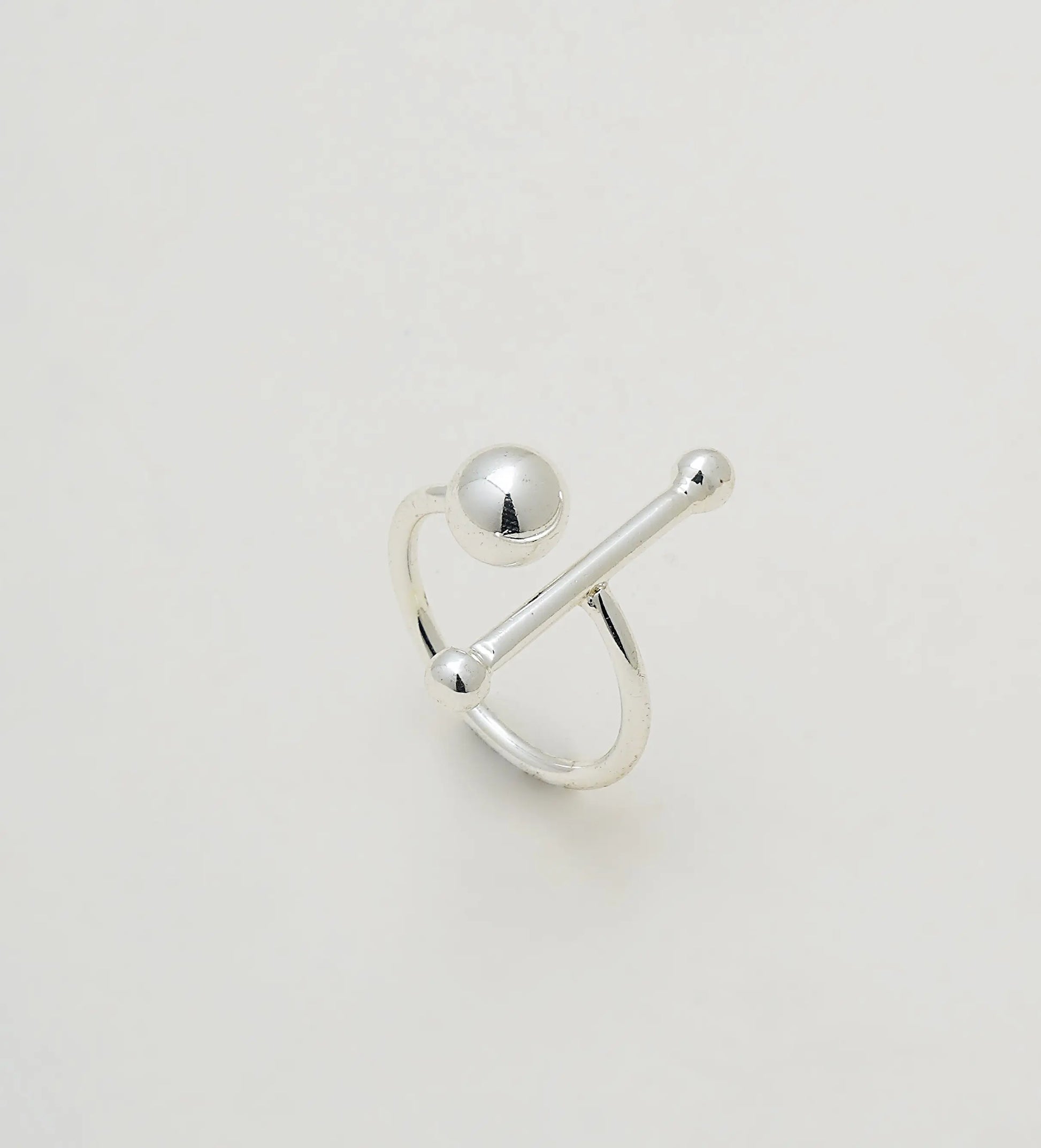 Silver Statement Ball Ring Cackle With Love