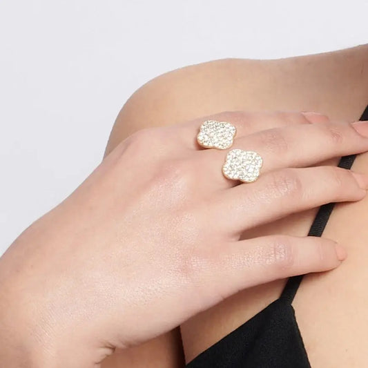 Studded Doublet Clover Ring My Store